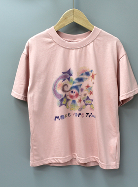 R阿muA和110夏品牌童装折扣/大童薄款纯棉短袖T恤衫23648粉