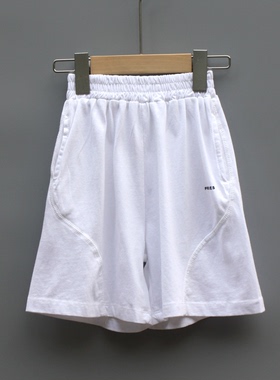 福利R阿muA和系列110夏品牌童装折扣/童纯棉休闲中裤短裤62675白