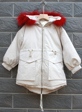 S-ZR系列120/140冬装 品牌折扣童装/儿童羽绒服外套带帽22246桃粉