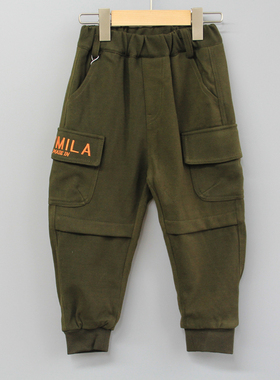 T芙系列140秋冬Ⅱ品牌童装折扣/儿童加绒休闲长裤81045绿