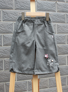 S芦系列80-120秋装 品牌童装折扣/儿童纯棉短裤靴裤48781灰