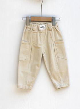 菲系列80秋装 品牌童装折扣/儿童休闲纯棉口袋长裤38081米