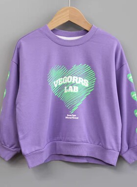 L续系列80-120春秋Ⅱ 品牌童装折扣/儿童中厚长袖卫衣衫21188紫