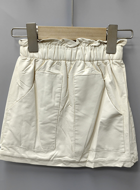 S吾系列80-120秋冬 品牌童装折扣/儿童加绒皮裙半身裙05776米