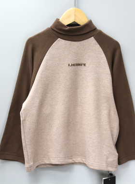 K黑yu白110秋冬品牌童装折扣/童休闲舒适上衣打底衫66515咖