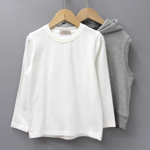 R七miao家90/130春秋 品牌童折扣/儿童休闲马甲+长袖T恤33003灰