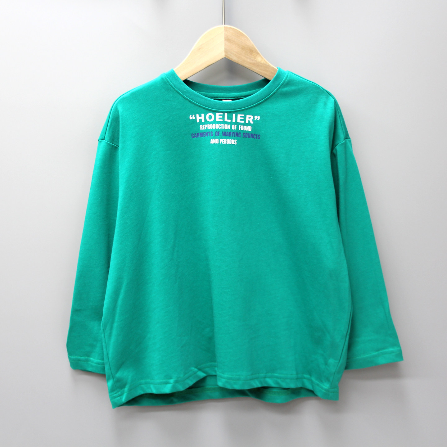 KS-HO家110春秋 品牌童装折扣/儿童纯棉长袖休闲T恤21157绿