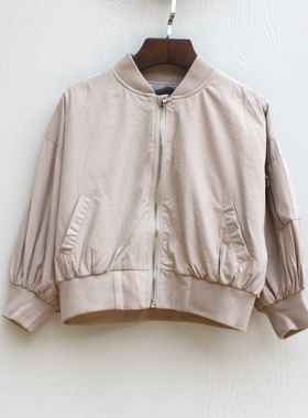 G又系列130秋装⊙ 品牌童装折扣/女童棒球纯棉灯笼袖外套18573米