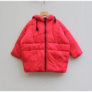 朴.换标100-130冬装 品牌折扣童装/儿童羽绒服中厚外套8721红