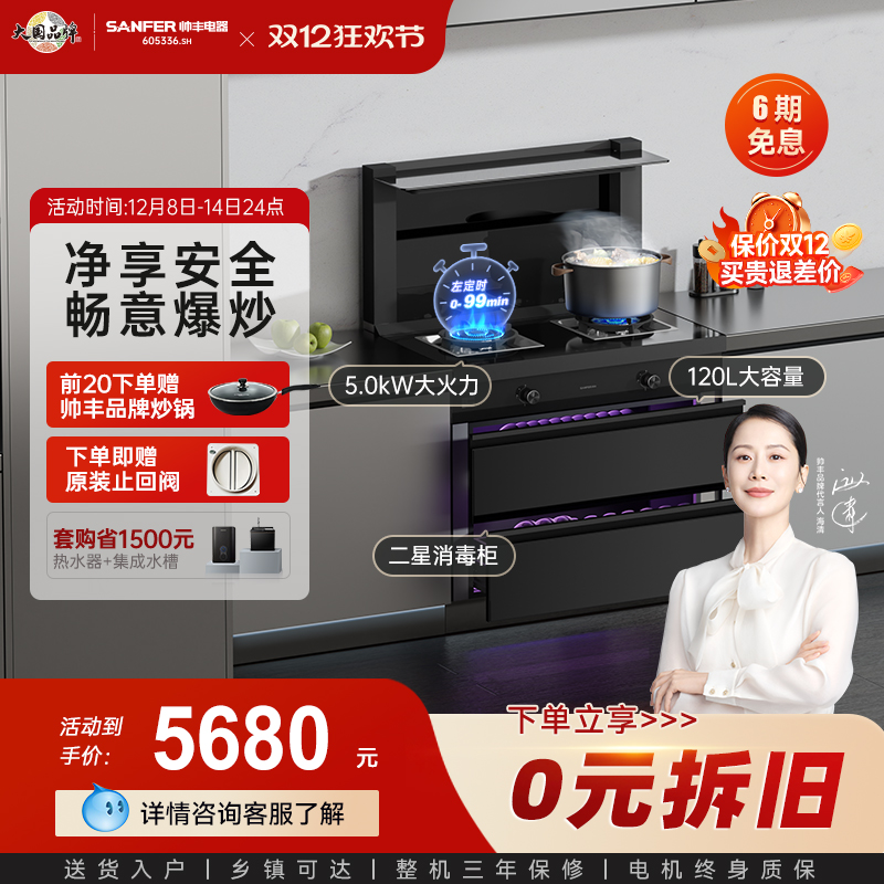 补贴立减20%帅丰TJ1消毒款集成灶