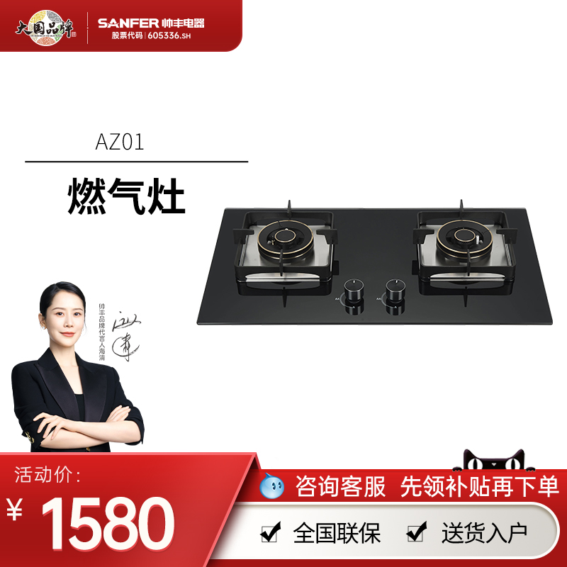 SANFER/帅丰AZ01双灶家用猛火燃气灶台嵌两用天然气液化气灶具