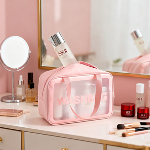 高质量旅行收纳洗漱包防水女 PVC化妆品收纳包出门方便携带旅游