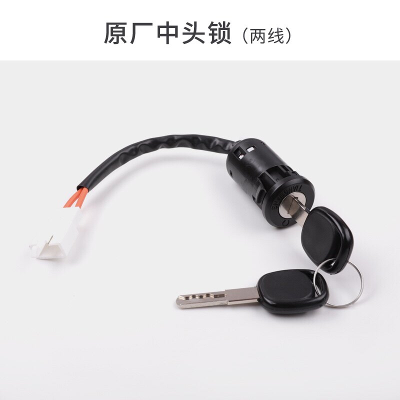 电动车中头锁 两线 通用 原厂专用 - 实物图