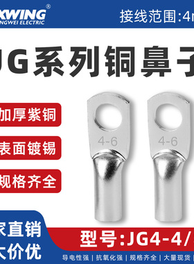 兴威JG系列铜鼻子接线端子JG4-6/8紫铜加厚船用镀锡线耳导电性强