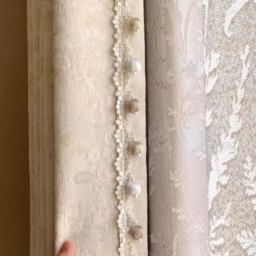 莫里斯花法式窗帘花边丝线木珠吊坠水溶辅料配件纺织高端立边装饰