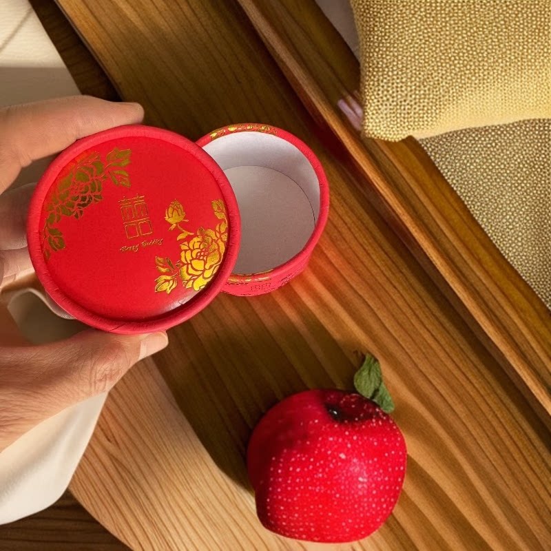 轻微瑕疵圆筒中国风喜糖铁盒复古喜糖空铁盒婚庆宴伴手礼空糖盒