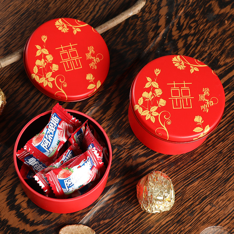 促销结婚庆用品创意喜糖盒子婚礼欧式圆筒圆形马口铁糖盒礼盒包邮