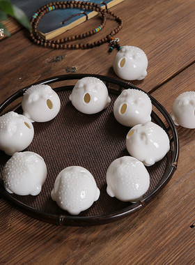 刘海戏金蟾工艺品玄关德化白瓷