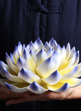 陶瓷中式风禅意佛系睡莲莲化花