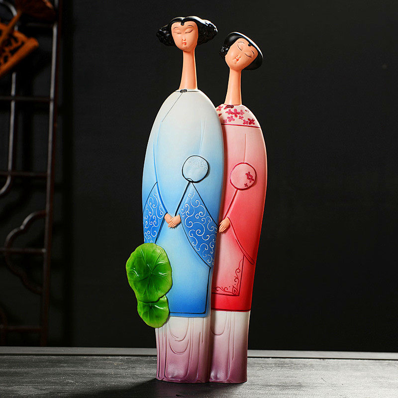 陶瓷仕女人物创意美女家居客厅工艺品摆件仕女结婚礼品德化瓷器