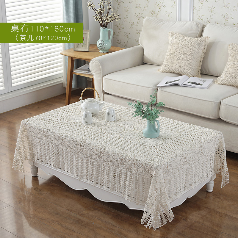 花街5号桌布手工钩针钩花棉线编织镂空盖布家用客厅餐桌茶几布