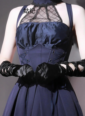 黑色缎面复古女生手套晚礼服手套