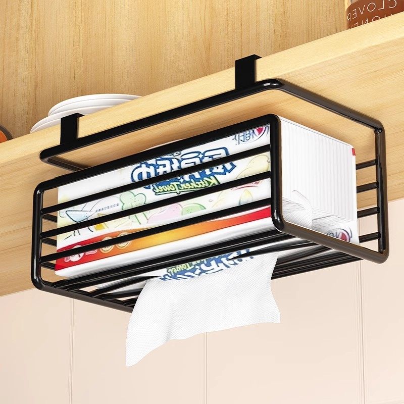 厨房卫生间免打孔纸巾悬挂置物架
