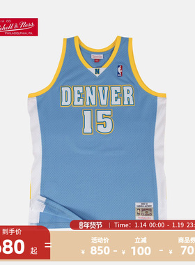 Mitchell&NessNBA官方复古球衣SW掘金03-04赛季安东尼客场篮球服