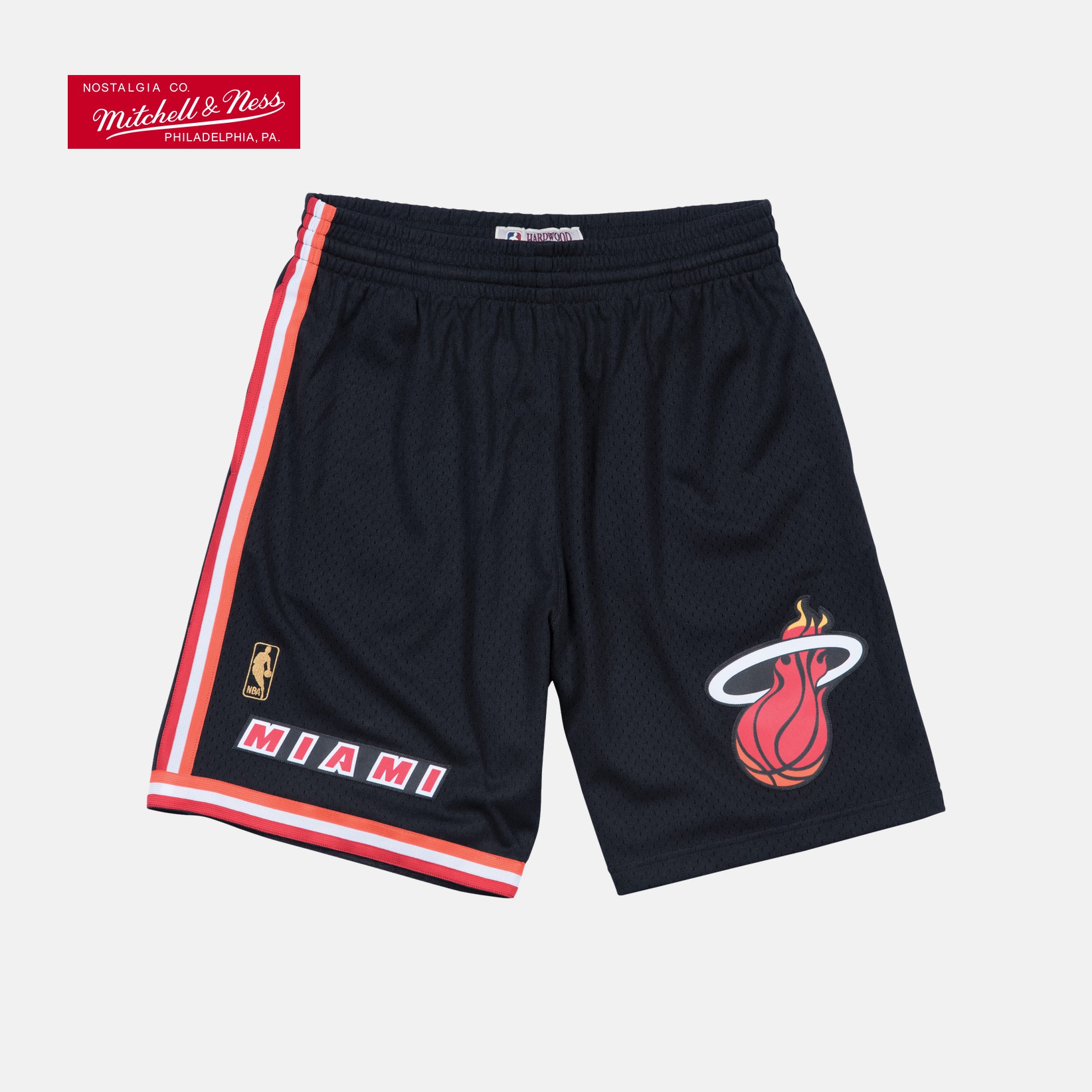 热火队复古运动休闲短裤