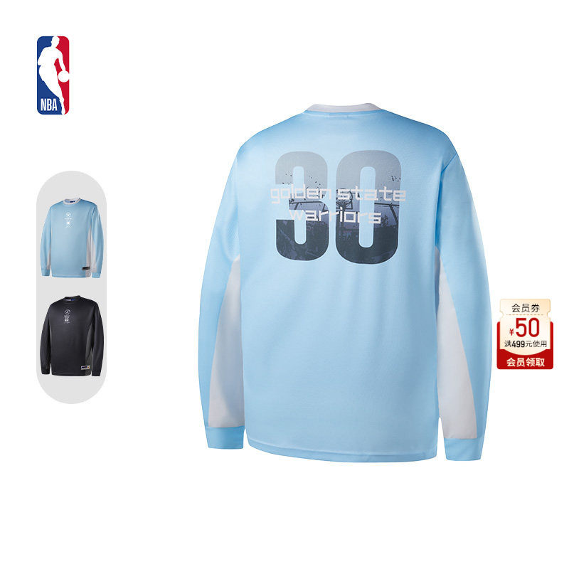 NBA官方勇士库里/湖人詹姆斯球场生活系列秋冬男运动长袖上衣T恤