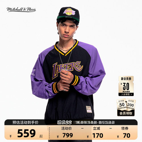 NBA勇士湖人90嘻哈复古卫衣