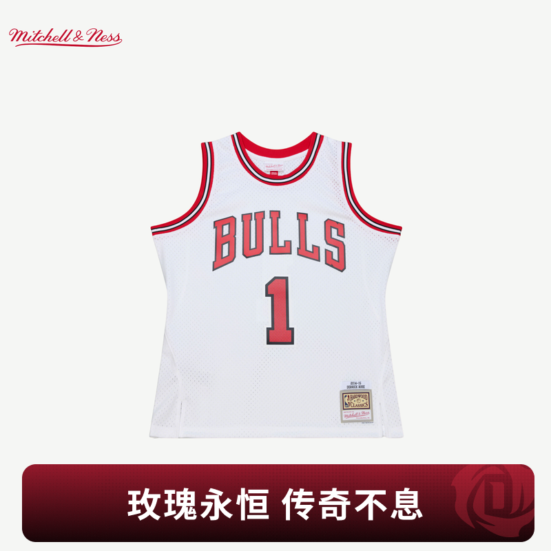预售NBA官方MITCHELL&NESS芝加哥公牛德里克罗斯Swingman退役球衣