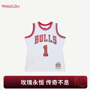 预售NBA官方MITCHELL&NESS芝加哥公牛德里克罗斯Swingman退役球衣