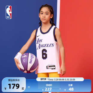 NBA官方正品 透气儿童篮球服球衣背心湖人队詹姆斯 NIKE耐克春季