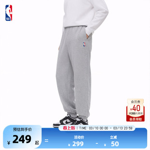 【新款】NBA官方联盟春季新品复古校运会纯色卫裤宽松抽绳长裤