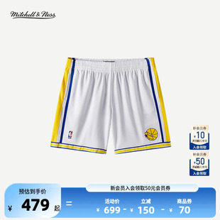 NBA官方Mitchell&Nes金州勇士男子速干透气跑步健身训练运动短裤