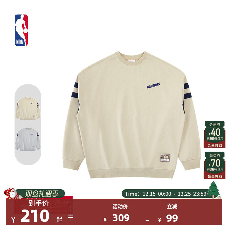 MITCHELL & NESS官方NBA湖人/勇士Lifestyle早秋复古潮流圆领卫衣