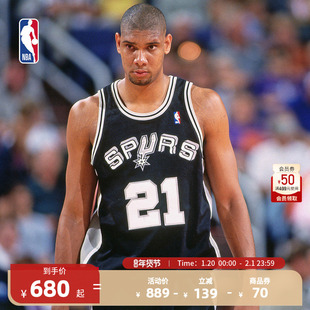 Mitchell&Ness NBA官方马刺邓肯 复古球衣 98-99赛季SW客场篮球服