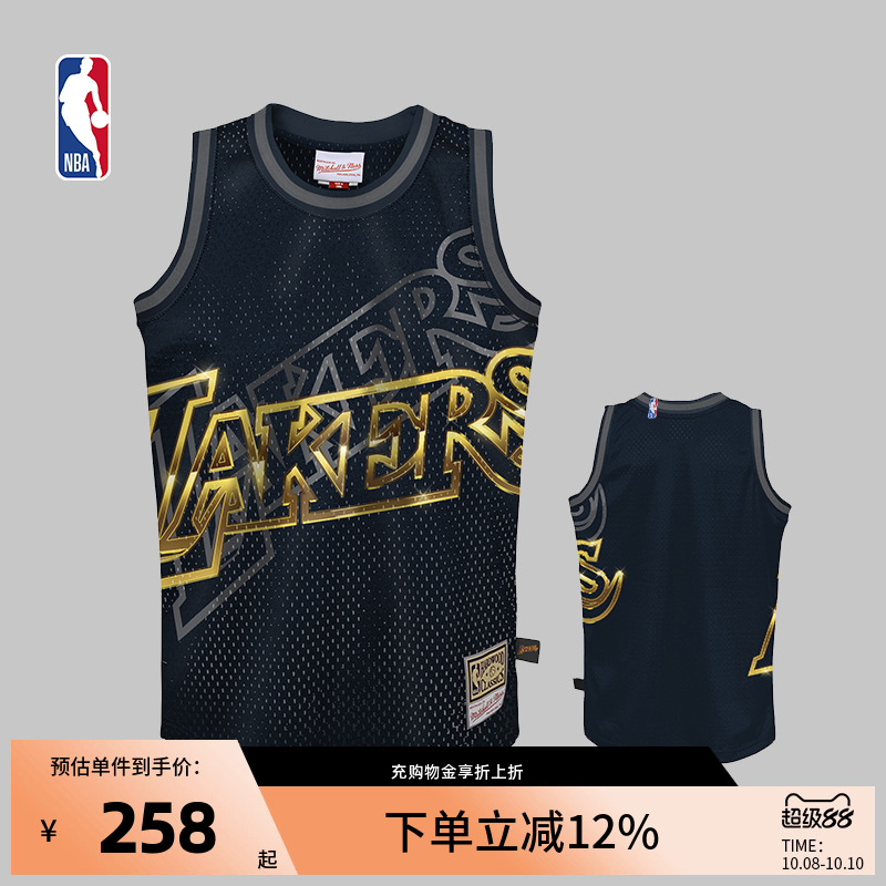 NBA官方正品儿童青少年湖人队大童篮球服球衣篮球服Mitchellness