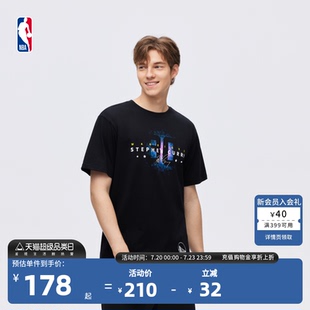 NBA库里纯棉夏新品 T恤2025库里4000记三分纪念 球衣风短袖