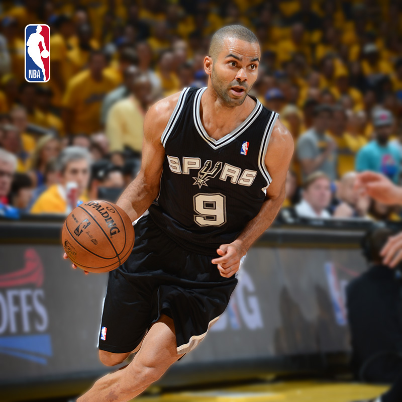 Mitchell&NessNBA官方马刺/帕克复古球衣01-02赛季球迷版SW篮球服