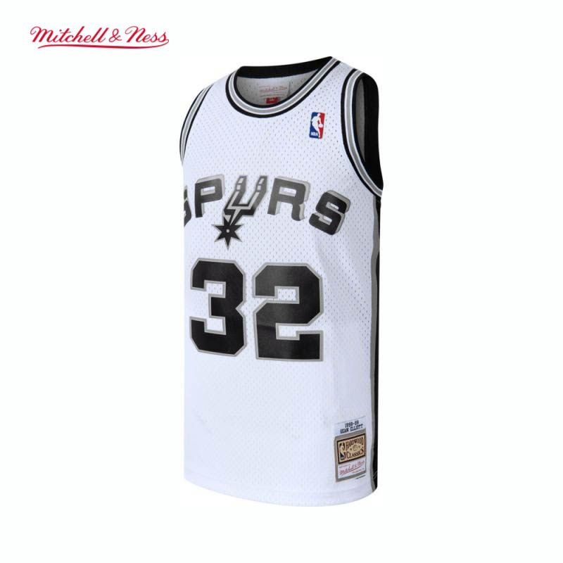 NBA官方Mitchell&Ness马刺艾利奥复古球衣98-99赛季球迷版球衣男