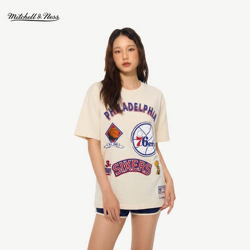 NBA费城76人纯棉透气短袖T恤