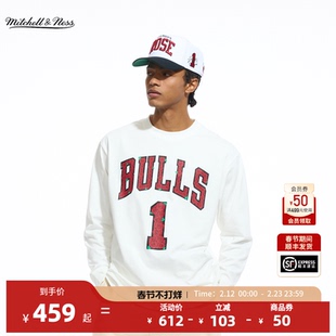 NBA官方MITCHELL & NESS罗斯退役仪式芝加哥公牛男女同款长袖T