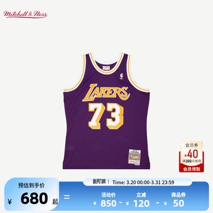 明星同款 99赛季 NBA官方mitchell ness罗德曼98 SW速干球衣