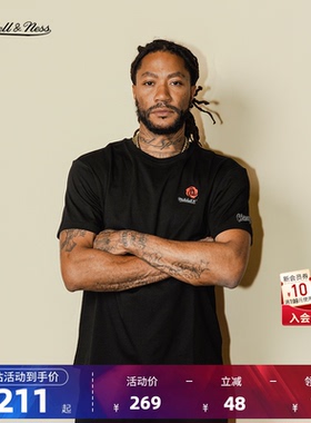 NBA官方MN×DROSE芝加哥公牛德里克罗斯潮流极简风运动短袖T男女