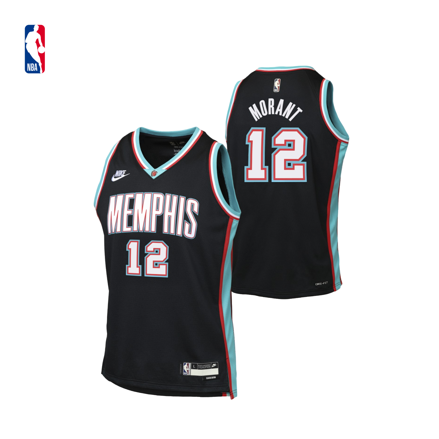 Nike耐克官方NBA灰熊贾莫兰特大童男子HWC速干球衣篮球服