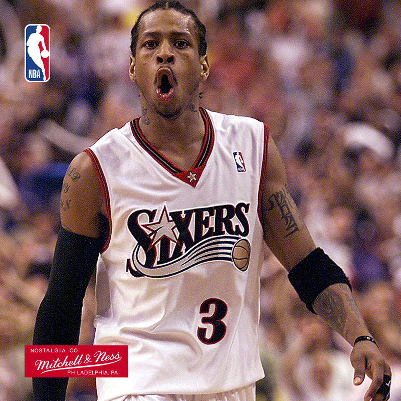 NBA官方Mitchell&Ness76人队艾弗森 复古球衣SW版篮球服