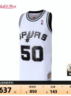NBA官方Mitchell&Ness马刺罗宾逊复古98-99赛季球迷版球衣运动男