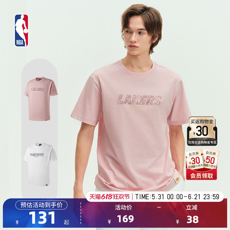 NBA官方湖人/勇士球队文化系列男女秋运动T恤短袖球衣风